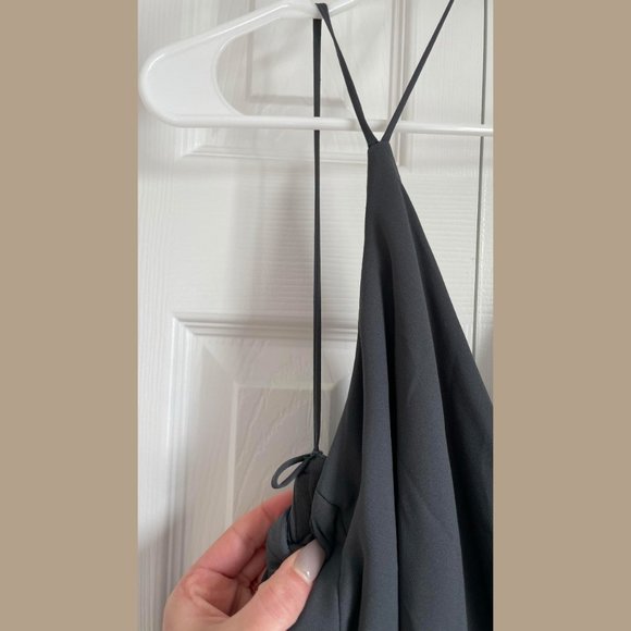 DB Studio Double-Strap Georgette Bridesmaids Dress | Graphite Size 12 - Picture 11 of 15